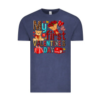 Vintage Denim my first valentines day Vintage Tee - NancyCooperArtShop