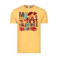 Vintage Mustard my first valentines day Vintage Tee - NancyCooperArtShop