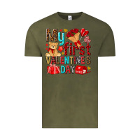 Vintage Olive my first valentines day Vintage Tee - NancyCooperArtShop