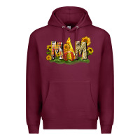 Burgundy Mom gnome sunflower Premium Hoodie - CowGirlArtShop
