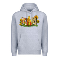 Heather Grey Mom gnome sunflower Premium Hoodie - CowGirlArtShop