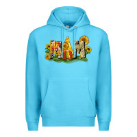 Ocean Blue Mom gnome sunflower Premium Hoodie - CowGirlArtShop