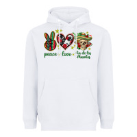 White Peace love dia de los muertos Mexico Heavyweight Hoodie - HowdyJamesFarm