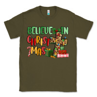 Army Green believe in christmas Classic Tee - MaliasSmallBusiness