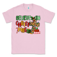 Bubblegum Pink believe in christmas Classic Tee - MaliasSmallBusiness