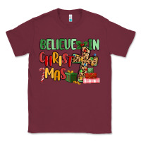Burgundy believe in christmas Classic Tee - MaliasSmallBusiness