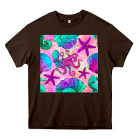 Chocolate Brown summer beach seamless pattern Heavy Core Tee - BundleAndBundleShop