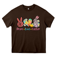 Chocolate Brown peace love easter Heavy Core Tee - AdoDesignShop