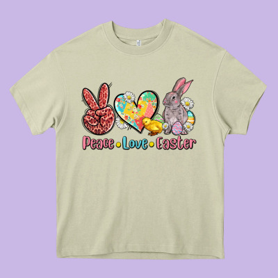 Peace Love Easter Heavy Core Tee Designed By Adodesignshop