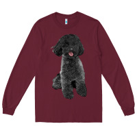 Burgundy black poodles dog Long Sleeve Tee - LillyAllenDesigns