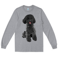 Heather Grey black poodles dog Long Sleeve Tee - LillyAllenDesigns