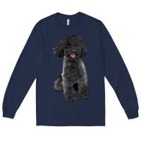 Navy black poodles dog Long Sleeve Tee - LillyAllenDesigns