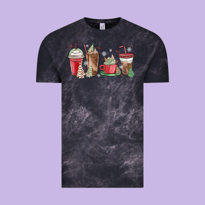 Christmas Tree Cake And Coffee Cups Vintage Tee Designed By Maliassmallbusiness