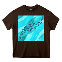 Chocolate Brown fish and sea seamless pattern Heavy Core Tee - BundleAndBundleShop