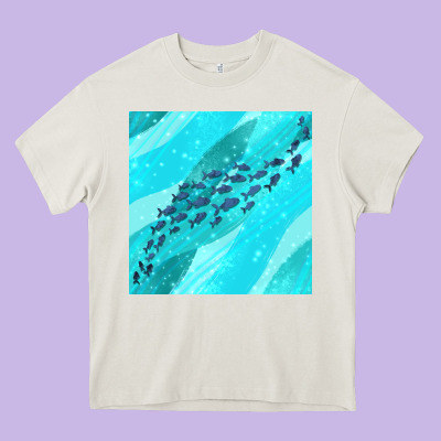 Fish And Sea Seamless Pattern Heavy Core Tee Designed By Bundleandbundleshop