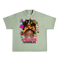 Oil Green preschool teacher life afro messy bun Urban Heavy Tee - NancyCooperArtShop