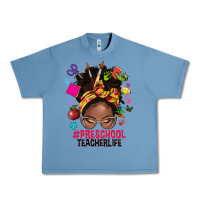 Pebble Blue preschool teacher life afro messy bun Urban Heavy Tee - NancyCooperArtShop