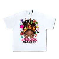 White preschool teacher life afro messy bun Urban Heavy Tee - NancyCooperArtShop