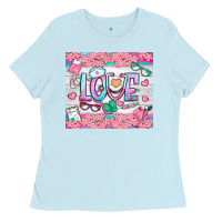 Baby Blue watercolor love nurse tumbler Ladies Tee - BundleAndBundleShop