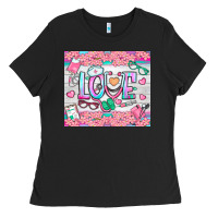 Watercolor Love Nurse Tumbler Ladies Tee | Teevron