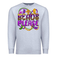 Heather Grey beads please mardi gras Premium Sweatshirt - OliviaCreatesArt