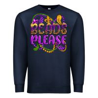 Navy beads please mardi gras Premium Sweatshirt - OliviaCreatesArt