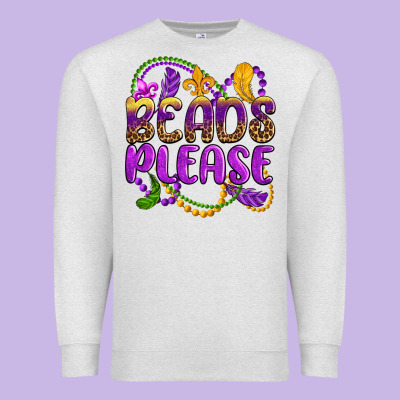 Beads Please Mardi Gras Premium Sweatshirt Designed By Oliviacreatesart
