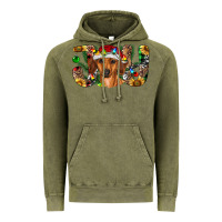 Vintage Olive dachshund christmas joy Vintage Hoodie - RanaPortraitStore