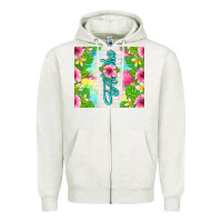 Oatmeal Heather aloha summer Zipper Hoodie - TumblerDesignByShophia
