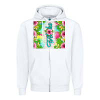 White aloha summer Zipper Hoodie - TumblerDesignByShophia