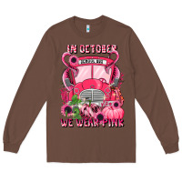 Chestnut in october we wear pink halloween school bus Long Sleeve Tee - LillyAllenDesigns