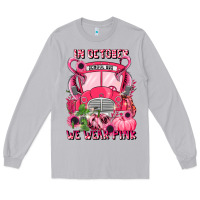 Moon Dust in october we wear pink halloween school bus Long Sleeve Tee - LillyAllenDesigns