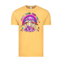 Vintage Mustard grow your own way crystal and mushroom Vintage Tee - MaliasSmallBusiness