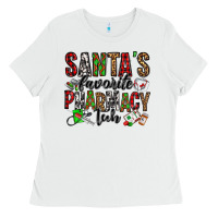 White santa's favorite pharmacy tech Ladies Tee - Jasminsmagicworld