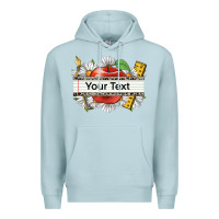 Blue Mist floral teacher custom name Premium Hoodie - CowGirlArtShop