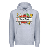 Heather Grey floral teacher custom name Premium Hoodie - CowGirlArtShop