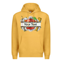 Mustard floral teacher custom name Premium Hoodie - CowGirlArtShop