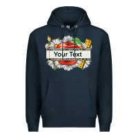 Navy floral teacher custom name Premium Hoodie - CowGirlArtShop