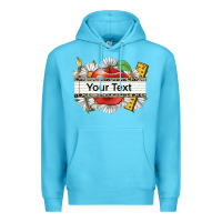 Ocean Blue floral teacher custom name Premium Hoodie - CowGirlArtShop