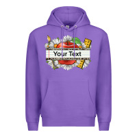 Purple floral teacher custom name Premium Hoodie - CowGirlArtShop