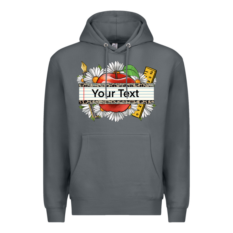 Floral Teacher Custom Name Premium Hoodie by CowGirlArtShop | Teevron