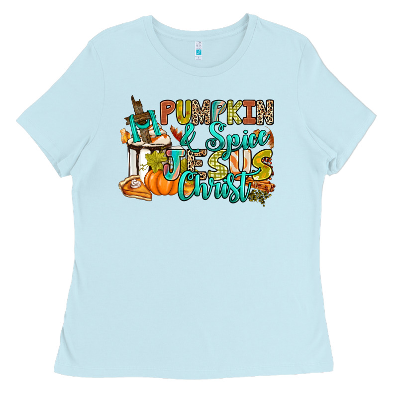 Pumpkin Spice And Jesus Christ Ladies Tee by RanaPortraitStore | Teevron