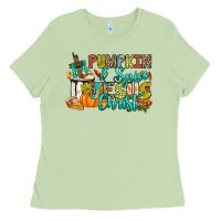 Matcha Pumpkin spice and Jesus Christ Ladies Tee - RanaPortraitStore