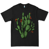 Black cactus with flowers Premium Tee - AdoDesignShop