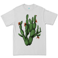 Dove Grey cactus with flowers Premium Tee - AdoDesignShop