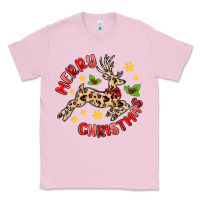 Bubblegum Pink merry christmas deer Classic Tee - MaliasSmallBusiness