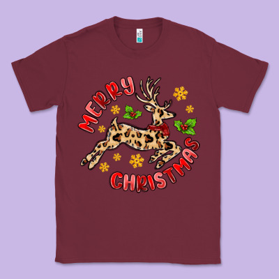 Merry Christmas Deer Classic Tee Designed By Maliassmallbusiness