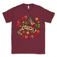 Burgundy merry christmas deer Classic Tee - MaliasSmallBusiness