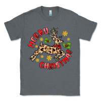 Charcoal Heather merry christmas deer Classic Tee - MaliasSmallBusiness