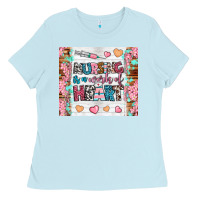 Baby Blue nursing is a work of heart tumbler Ladies Tee - BundleAndBundleShop